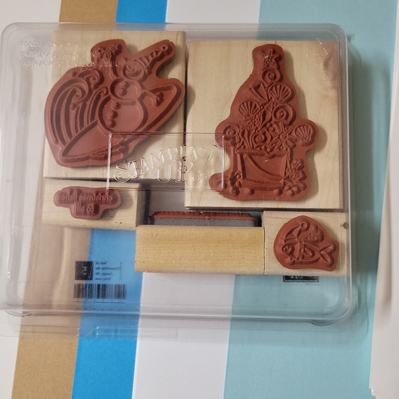 Stampin Up - Shellebrate Wooden Block Rubber Stamp Set - Picture 3 of 6
